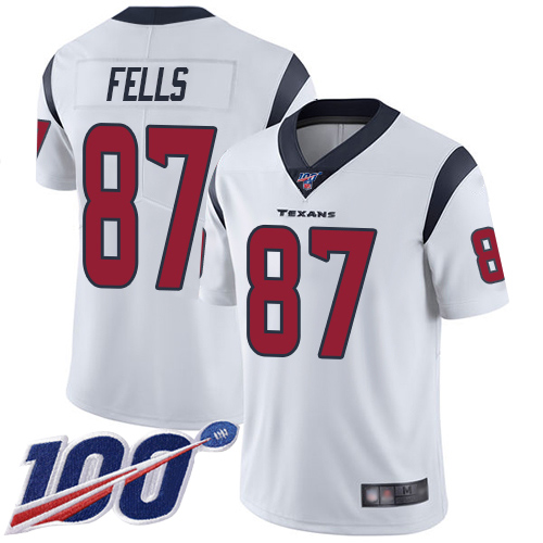 Houston Texans Limited White Men Darren Fells Road Jersey NFL Football 87 100th Season Vapor Untouchable